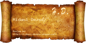 Hidasi Dezső névjegykártya